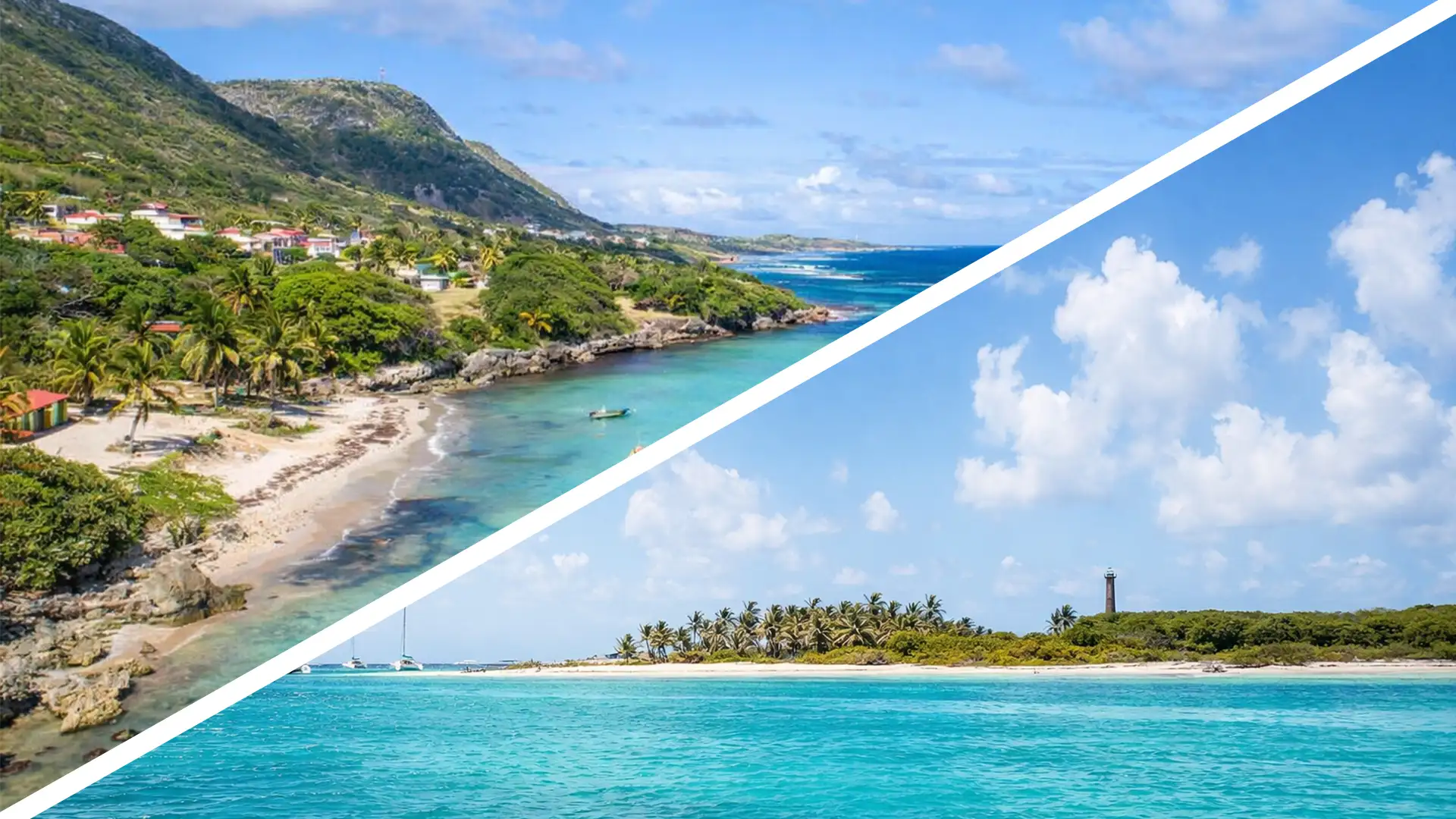 Petite-Terre et La Désirade en Guadeloupe, entre plages de sable blanc, eau turquoise et nature sauvage, lors d’une excursion combinée en bateau moteur.