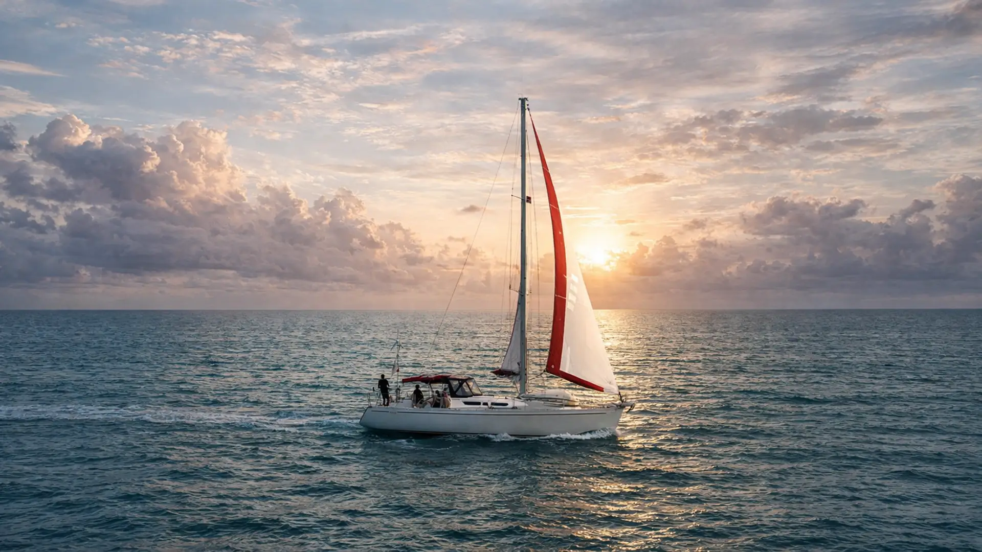 Voilier en navigation dans les îles de la Guadeloupe lors d’une excursion vers Petite-Terre ou Marie-Galante