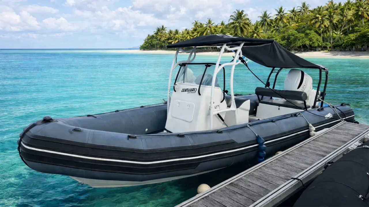 Location bateau semi-rigide Centaure 750 XL à Saint-François en Guadeloupe pour naviguer vers Petite-Terre