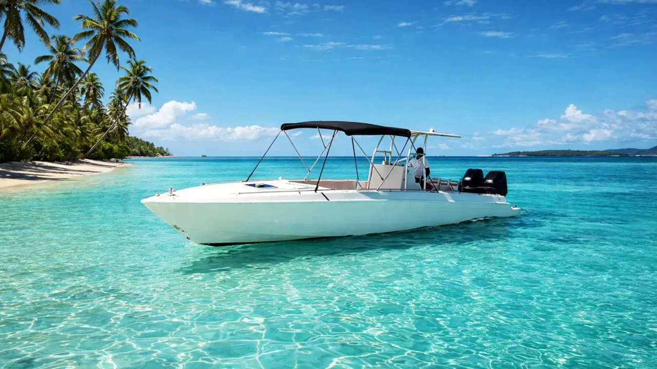 Bateau rapide pour excursion à la journée en Guadeloupe, départ Saint-François ou Gosier, vers Petite-Terre, Marie-Galante, Les Saintes, ou le Grand-Cul-de-Sac-Marin (Îlet Caret).